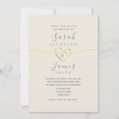 Invitation de mariage à l'écriture dorée minimalis (Devant)