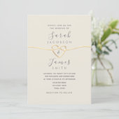 Invitation de mariage à l'écriture dorée minimalis (Debout devant)