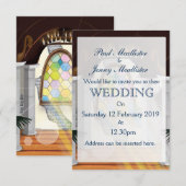 Invitation de mariage à l'église. (Devant / Derrière)