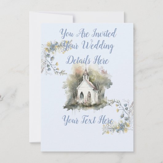 Invitation de mariage à l'église  (Devant)