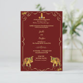 Invitation de mariage à l'éléphant rouge sud-indie (Debout devant)