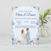 Invitation de mariage à l'illustration aquarelle b (Debout devant)