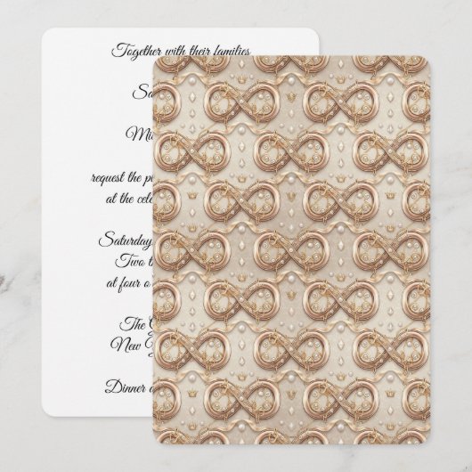 Invitation de mariage à l'infini en or (Devant / Derrière)