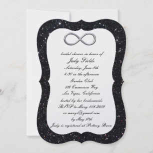 Invitation de mariage à l'infini en paillettes noi