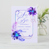 Invitation de mariage à l'orchidée bleue violette (Debout devant)