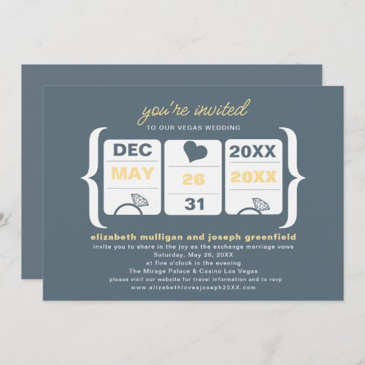 Invitation de mariage à machine à sous (Devant / Derrière)