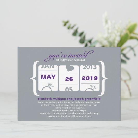 Invitation de mariage à machine à sous (Debout devant)