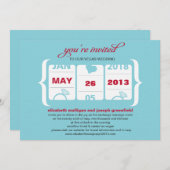 Invitation de mariage à machine à sous (Devant / Derrière)