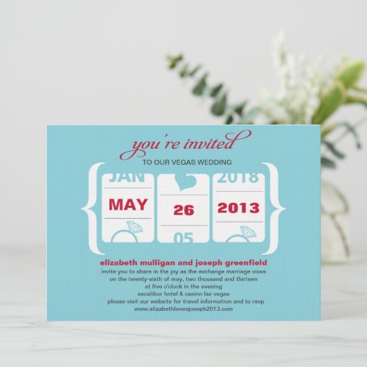 Invitation de mariage à machine à sous (Debout devant)