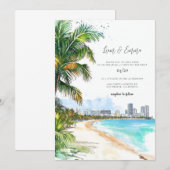 Invitation de mariage à Miami (Devant / Derrière)