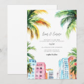 Invitation de mariage à Miami sur la plage (Devant / Derrière)
