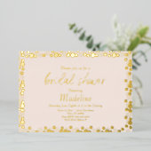 Invitation de mariage à motif de points dorés sous (Debout devant)