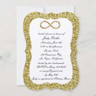 Invitation de mariage à paillettes dorées infinies
