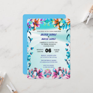 Invitation de mariage à plier Wildflower, jolie ma