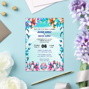 Invitation de mariage à plis Gatefold Fleur Sauvag