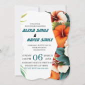 Invitation de mariage à plis Wildflower, jolie mar (Devant)