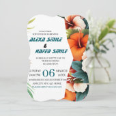 Invitation de mariage à plis Wildflower, jolie mar (Debout devant)