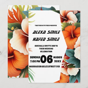 Invitation de mariage à plis Wildflower, jolie mar