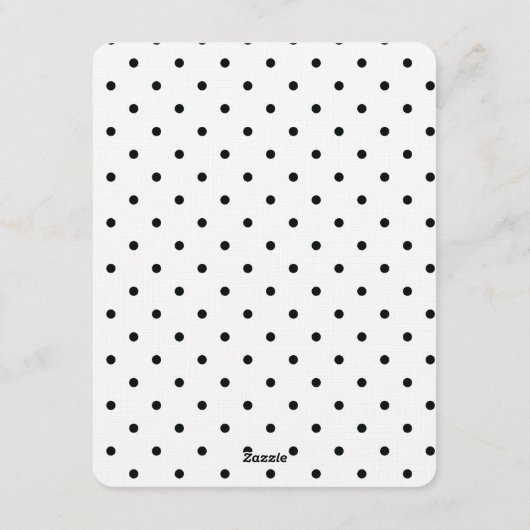 Invitation de mariage à pois noirs et blancs (Dos)
