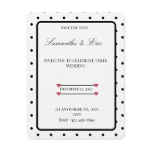 Invitation de mariage à pois noirs et blancs