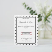 Invitation de mariage à pois noirs et blancs (Debout devant)