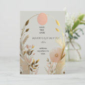 Invitation de mariage à retenir la date simple ros (Debout devant)