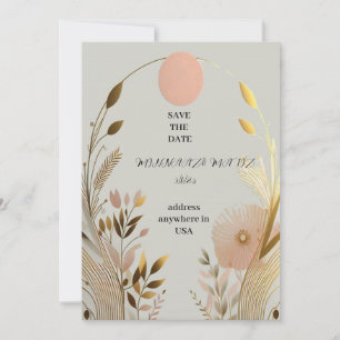 Invitation de mariage à retenir la date simple ros