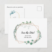 Invitation de mariage à sauvegarder la date carte (Devant / Derrière)