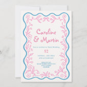 Invitation de mariage à script de jardin botanique (Devant)