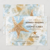 Invitation de mariage à thème plage étoile de mer (Devant / Derrière)