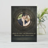 Invitation de mariage à thème Steampunk avec photo (Debout devant)