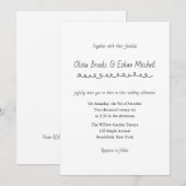 Invitation de mariage à typographie classique (Devant / Derrière)
