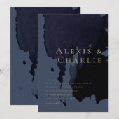 Invitation de mariage abstrait aquarelle moderne (Devant / Derrière)