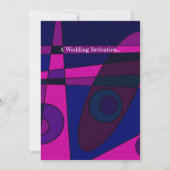 Invitation de mariage Abstrait Rose Chaud Violet (Dos)