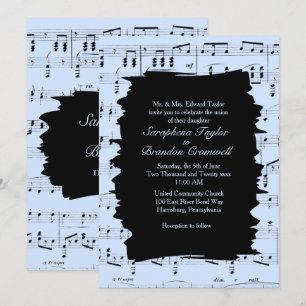 Invitation de mariage Abstraite de musique bleue m