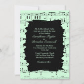 Invitation de mariage Abstraite de musique verte m (Devant)