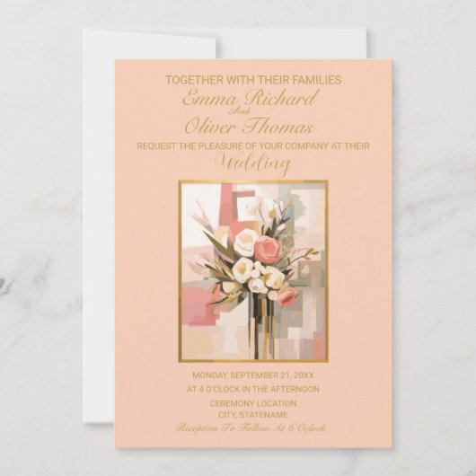 Invitation de mariage Abstraite élégante (Devant)