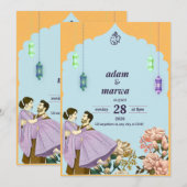 Invitation de mariage: Adam & Marwa (Devant / Derrière)