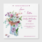 Invitation de mariage aimantée à l'aquarelle flora (Devant)