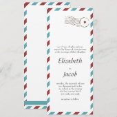 Invitation de mariage // Amour d'Airmail (Devant / Derrière)