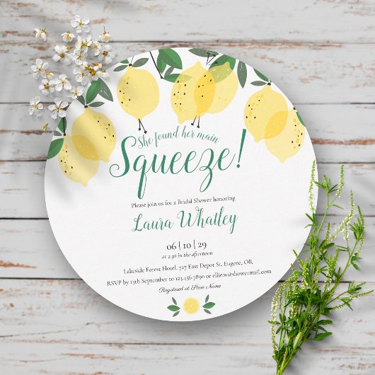 Invitation de mariage amusante Main Squeeze Lemons