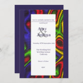 Invitation de mariage Ankara bleu marine (Devant / Derrière)