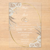Invitation de mariage anneau bohème ovale (Recto)