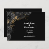 Invitation de mariage anniversaire de mariage Rose (Devant / Derrière)