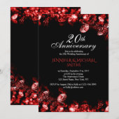Invitation de mariage anniversaire diamant rouge m (Devant / Derrière)