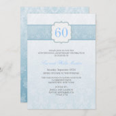 Invitation de mariage-anniversaire en damas floral (Devant / Derrière)