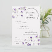 Invitation de mariage/anniversaire florale chic (Debout devant)