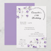 Invitation de mariage/anniversaire florale chic (Devant / Derrière)