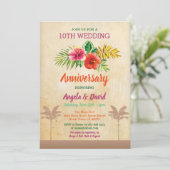 Invitation de mariage anniversaire tropical vintag (Debout devant)