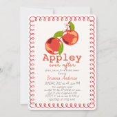 Invitation de mariage Apple Ever After Cadre Rouge (Devant)